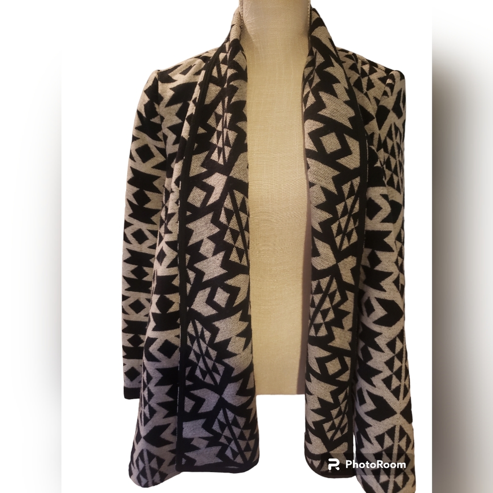 Aztec print cardigan